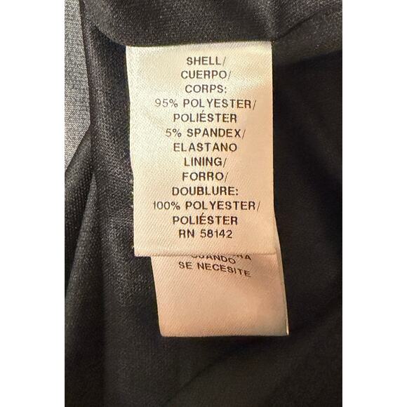 Donna Morgan Women Maxi Dress 16 Bodycon Long Sleeve Black Cream Stretch New - Picture 11 of 11